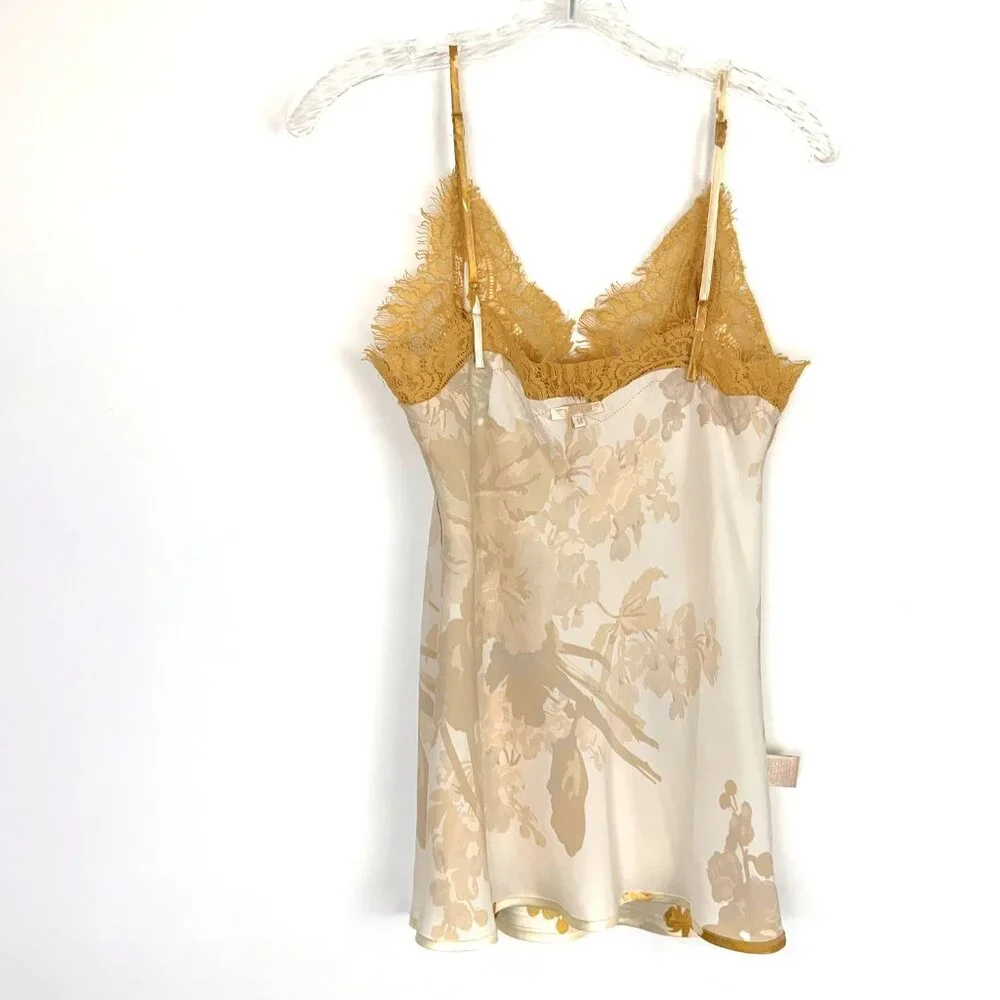 New Gold Hawk Silk Golden Bloom Claire Camisole Top Sz M - Picture 13 of 16